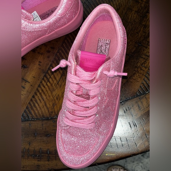 Vintage Havana Shoes Vintage Havana Pink Glitter Sneakers Poshmark